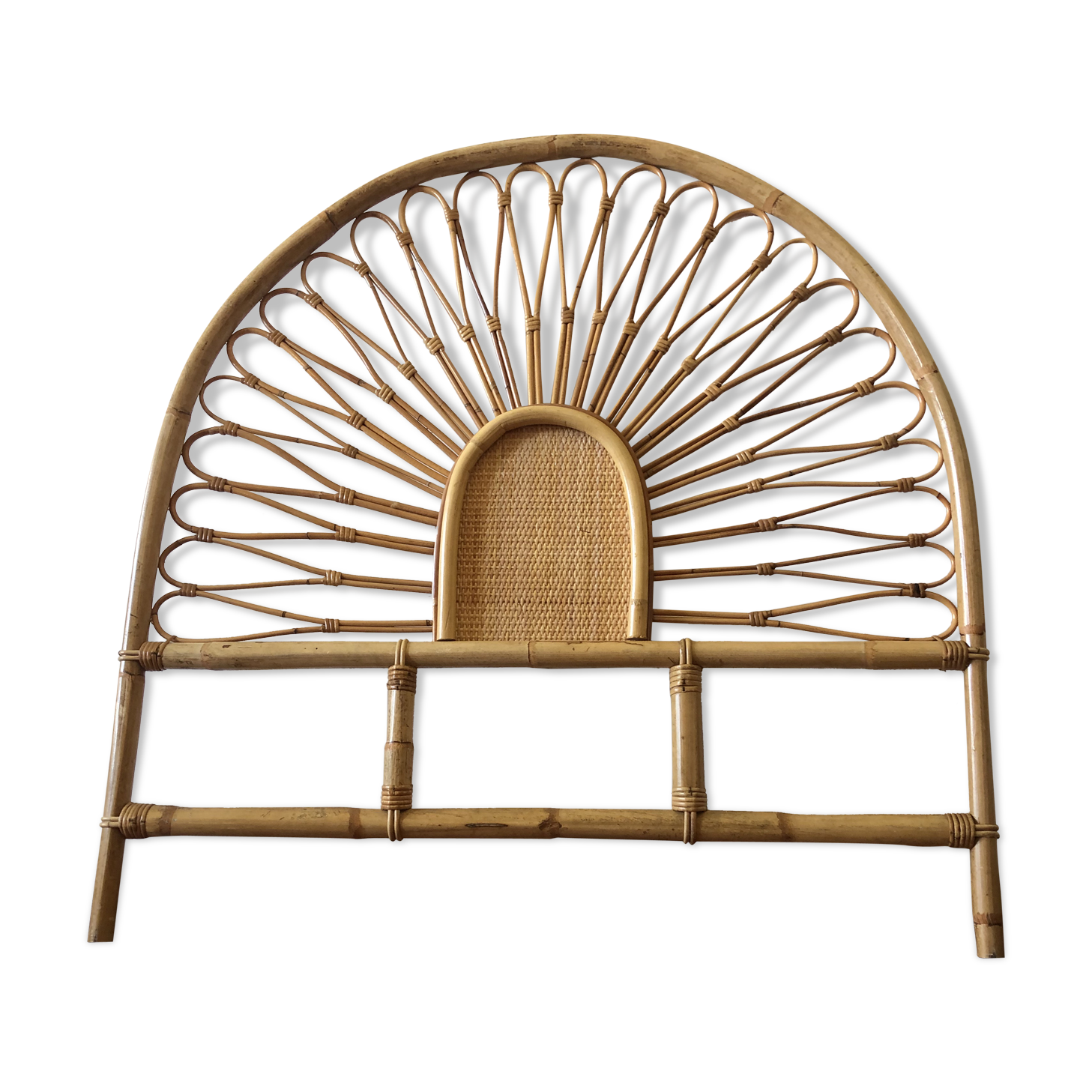 Rattan bed headboard - bamboo