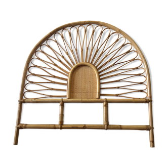 Rattan bed headboard - bamboo
