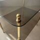 Vintage brass side table with smoked glass, 1970s