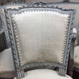 Louis XVI style wooden living room, nineteenth century, consisting of 5 elements completely renovated