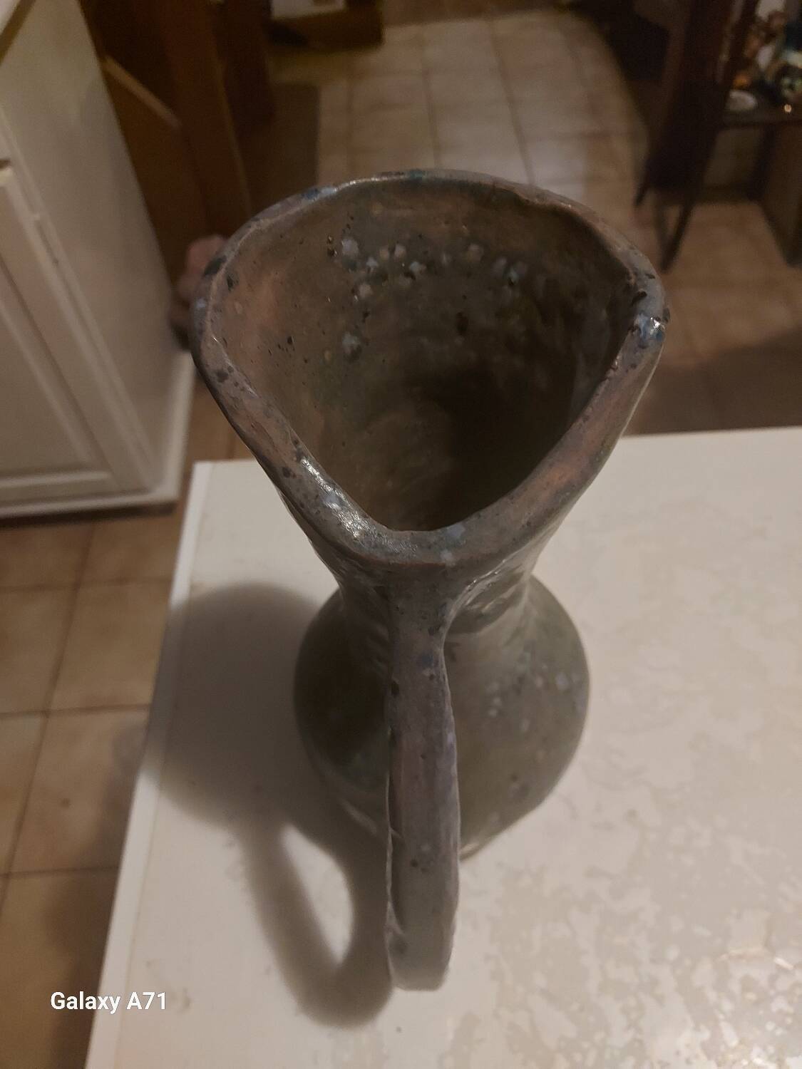 Jug, ancient glazed stoneware pitcher.