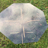 Octagonal table smoked glass