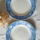 Old flat plates mismatched in earthenware