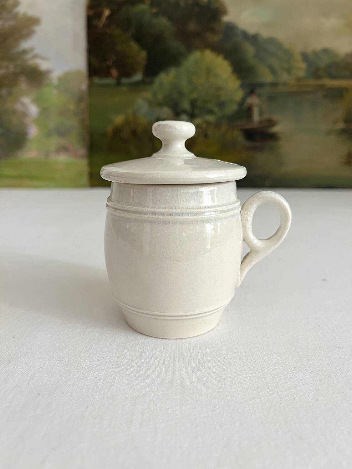 Antique ironstone mustard pot KG Lunéville