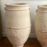 Rustic jar in bleached terracotta pottery xl