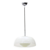 Chrome metal suspension, methacrylate and white glass, 1960s