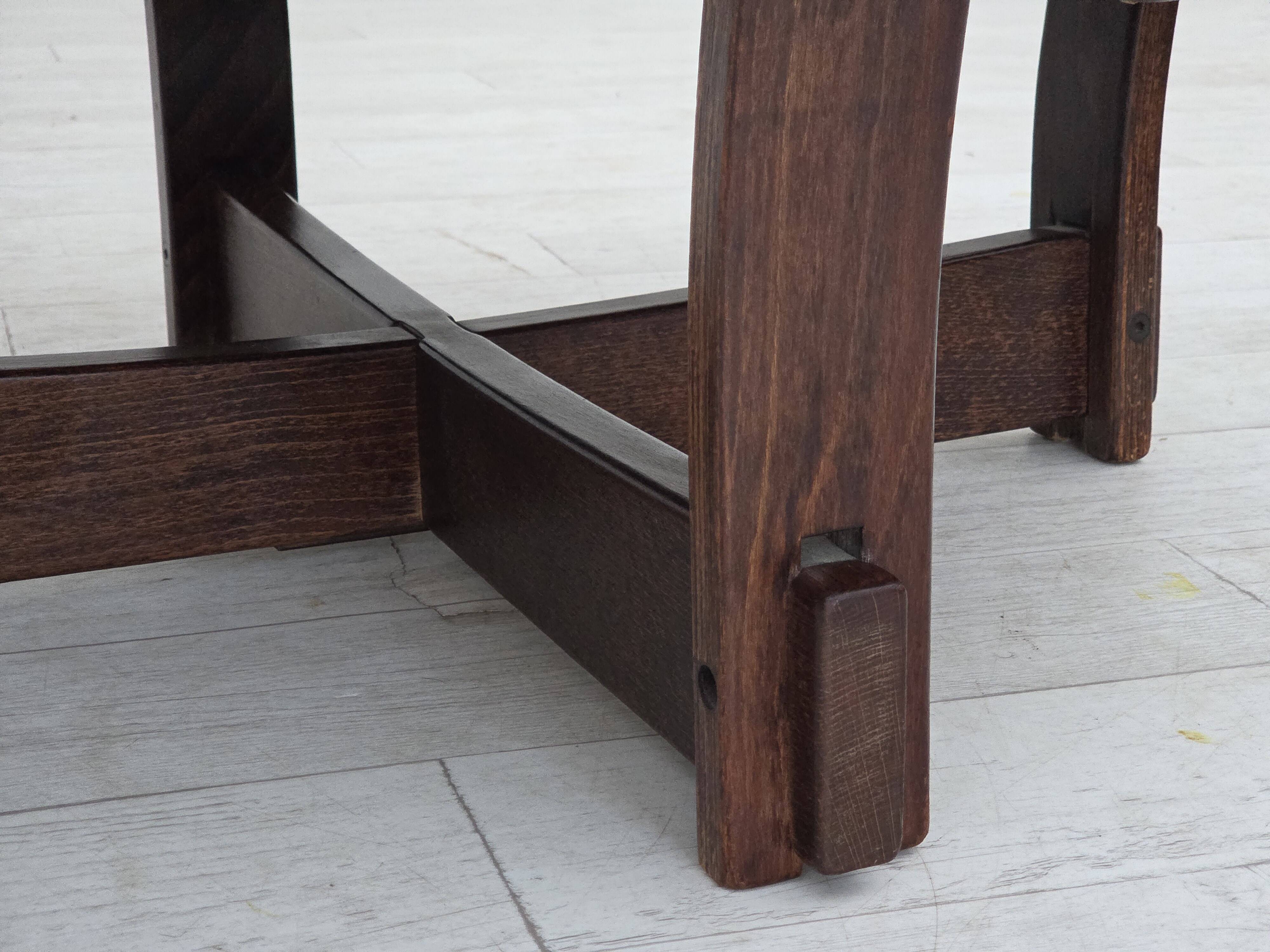 1970s, Scandinavian lounge chair, furniture leather, oak wood.