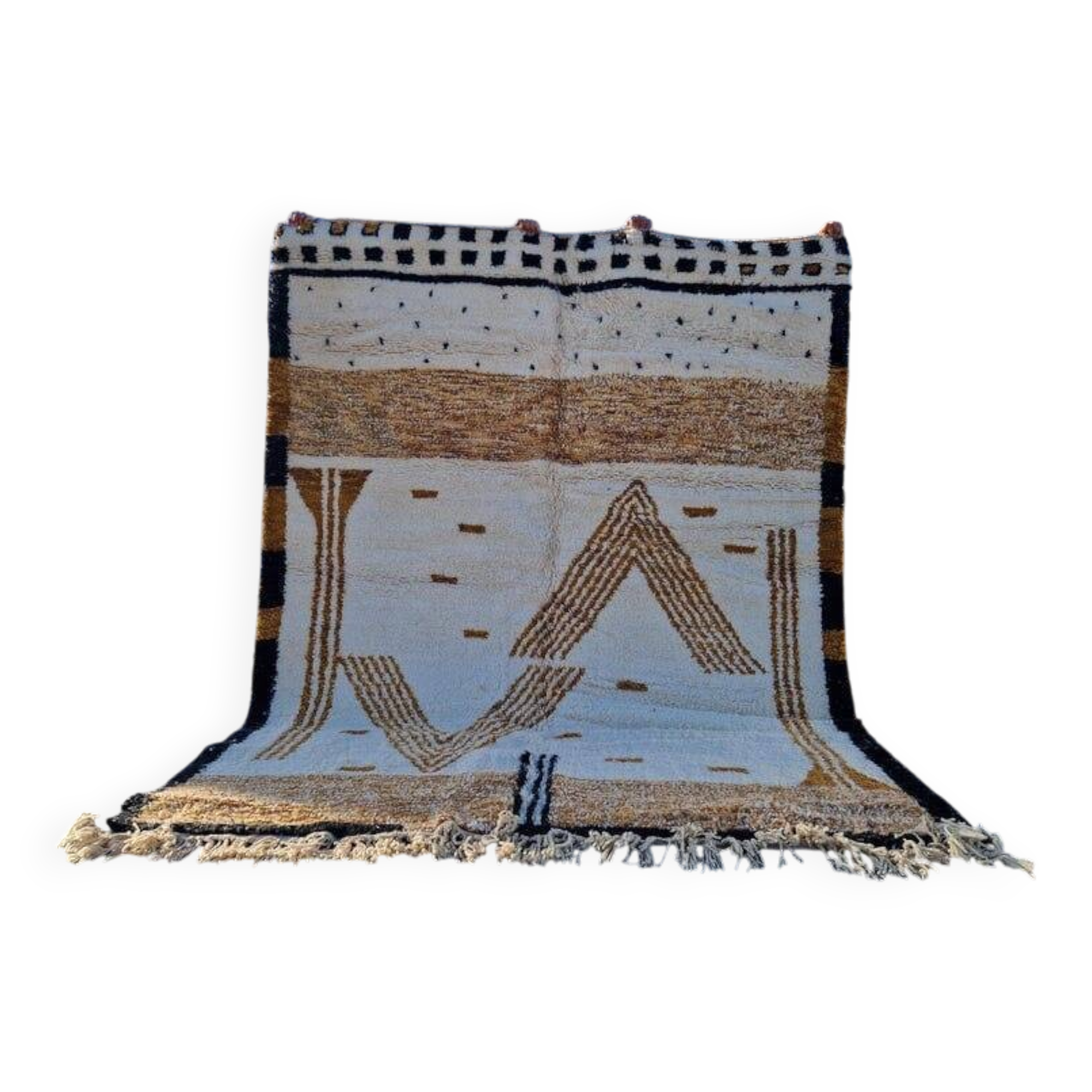 Handwoven pure wool rug, size 2/3 m.