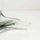 Transparent and green Murano glass ashtray