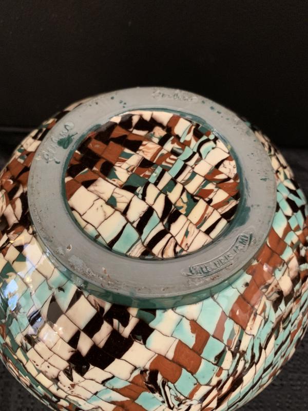 Mixed ceramic ball vase Vallauris Jean Gerbino 1876-1966