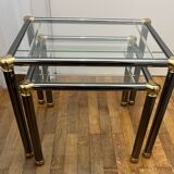 Orsenigo Italy nesting tables - clear glass and smoked glass
