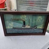 Old Diorama of the Bassens Tugboat in La Rochelle in 1917