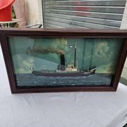 Old Diorama of the Bassens Tugboat in La Rochelle in 1917