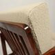 Vintage dark wood beige bouclé armchair by Z.Baczyk 1965