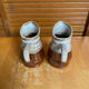 Pair of vintage revol barrel-shaped ceramic jugs 0.25l