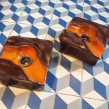 Pair of ceramic wall lights 1970 Pan Leuchten