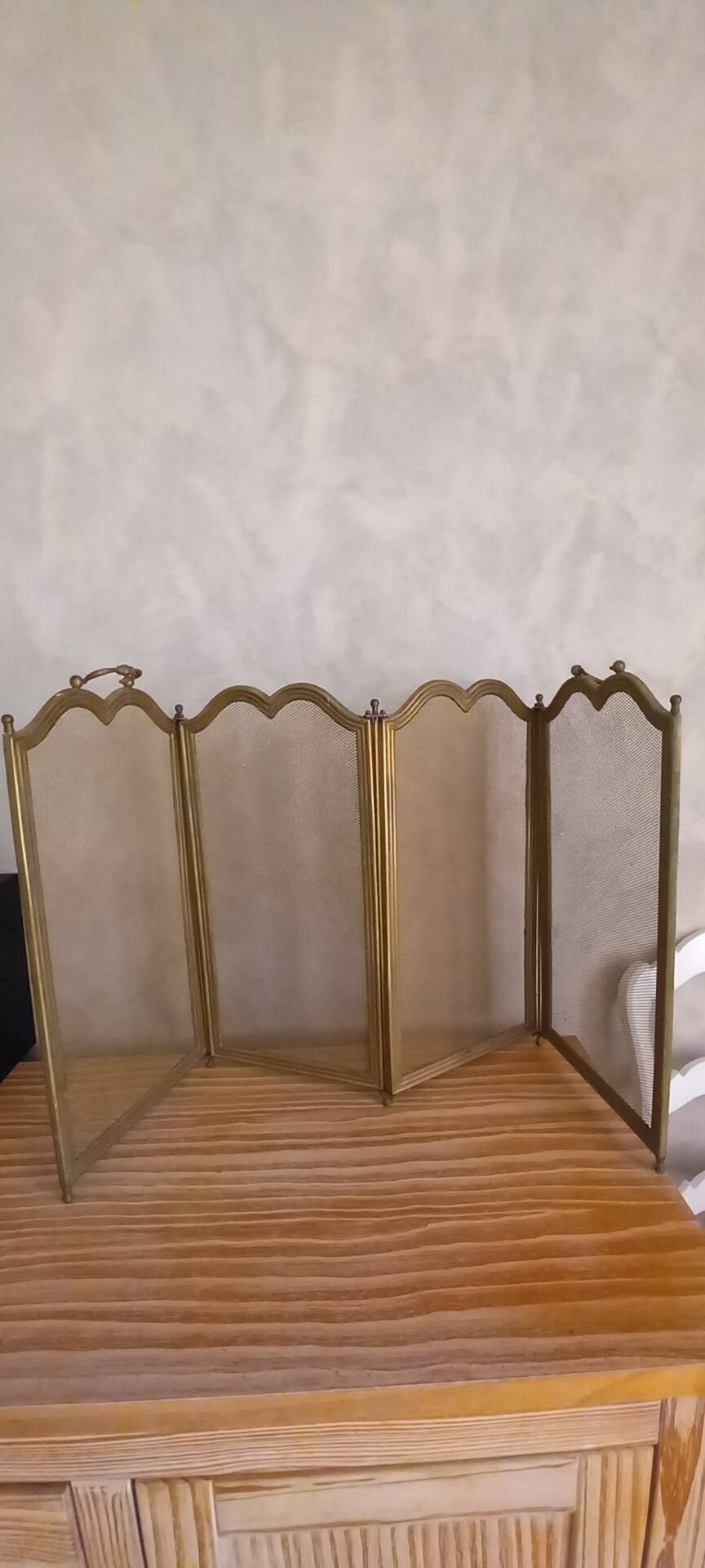 Brass fire screen