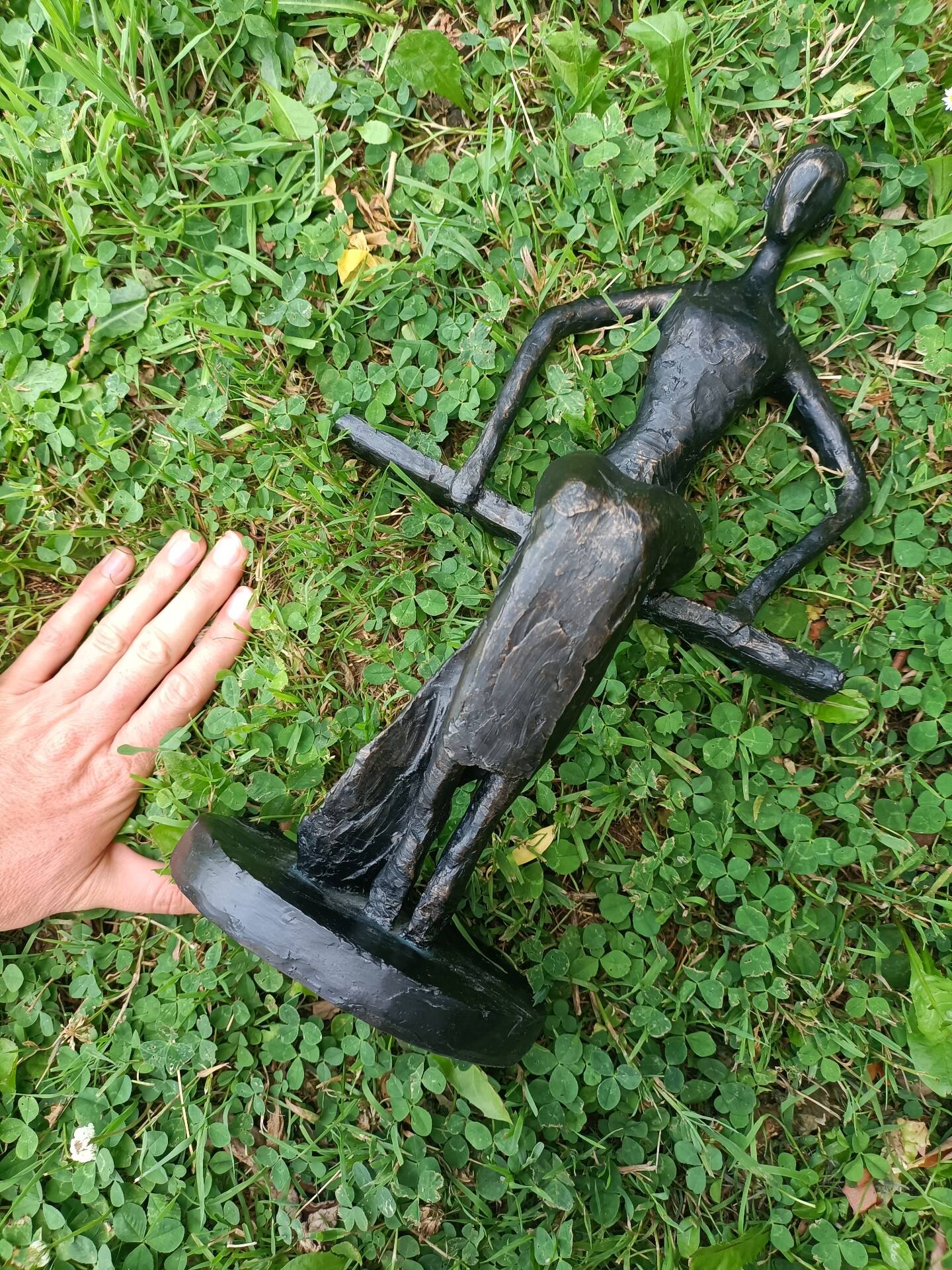 Sculpture of a dancer on a swing signed by Raphaël
