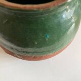 Green glazed earthenware jar vase 1950