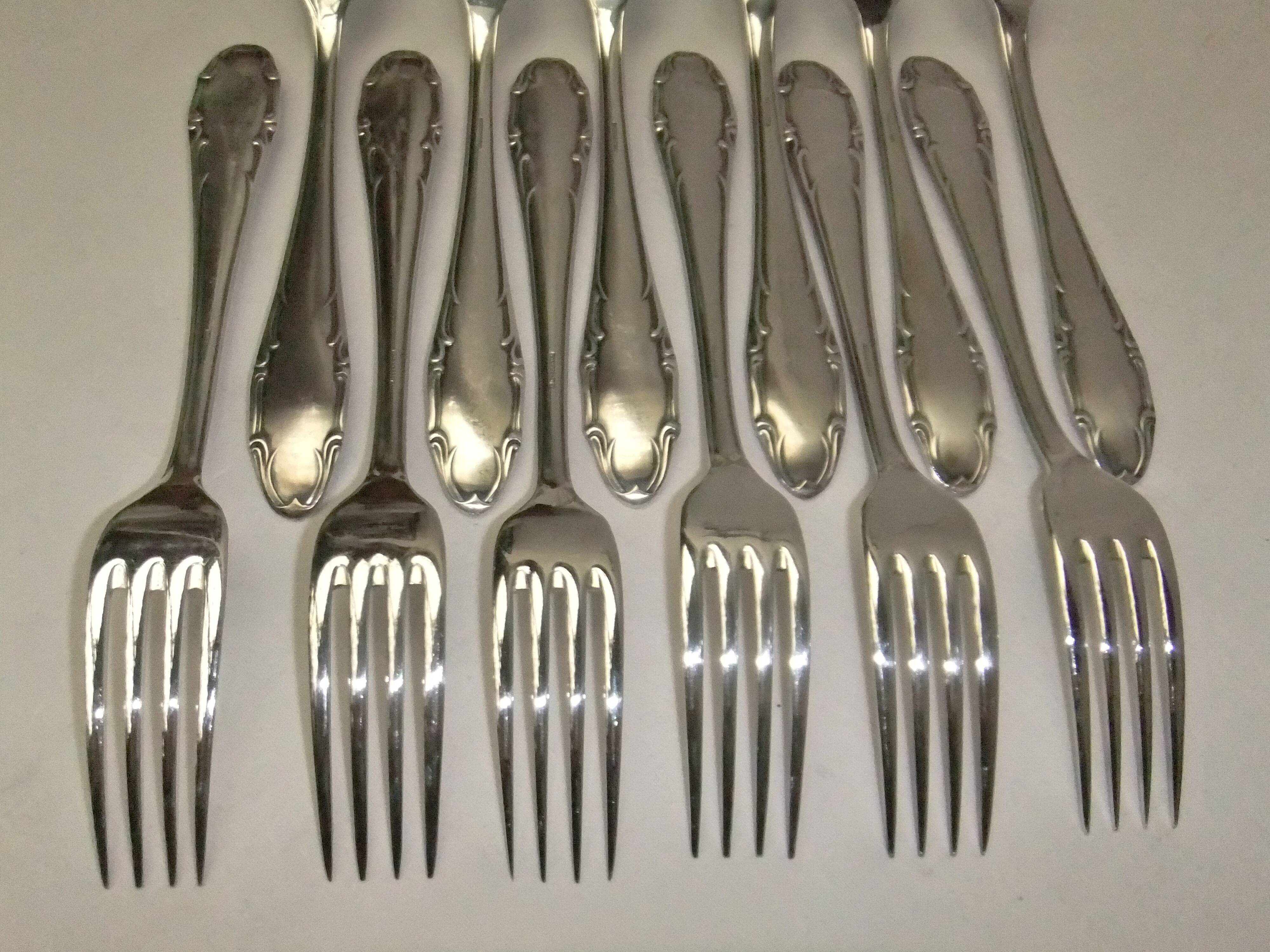 Deetjen Forks Silver Metal Net Goldsmith's Punch Service X 12