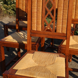 Lot 6 vintage chairs in mulched and carved wood