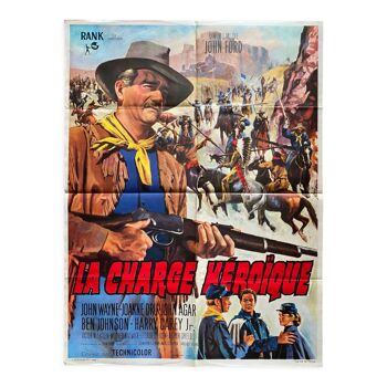 Affiche cinéma "La charge héroïque" John Wayne, John Ford 60x80cm 1963