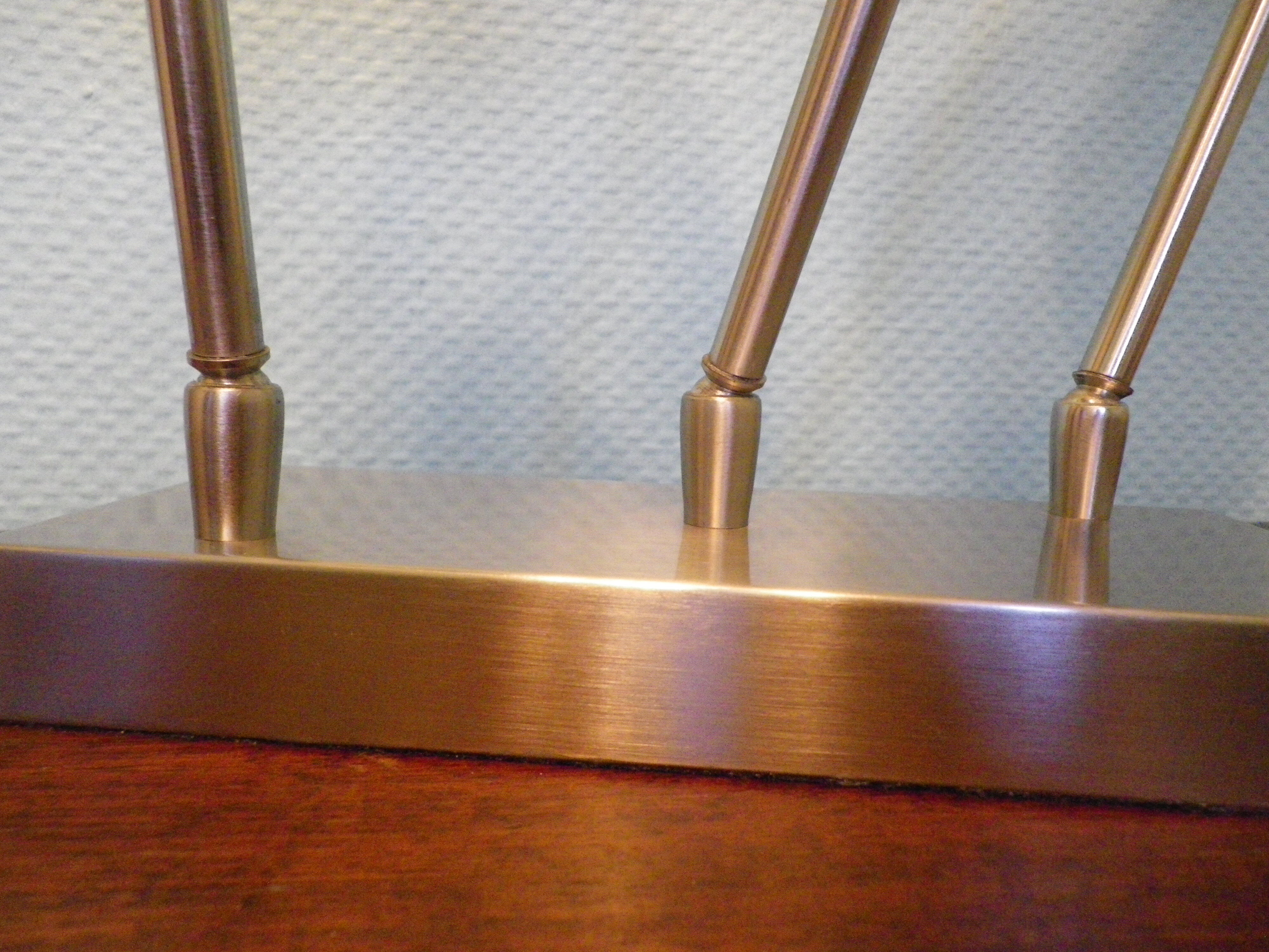 "Trio" table lamp, chromed metal, lampshades with tilting supports