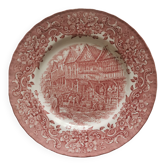 Royal Tudor Ware plate, burgundy red, 17th century England