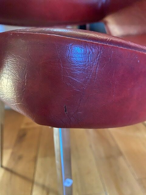 Pair of vintage armchairs in imitation leather from the 60s/70s