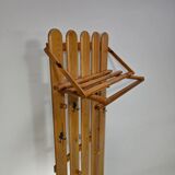 Pine wood coat rack / coatrack width 60 height 190 depth 30 cm