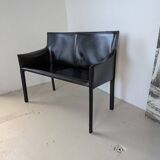 Italian designer leather bench, Enrico Pellizzoni