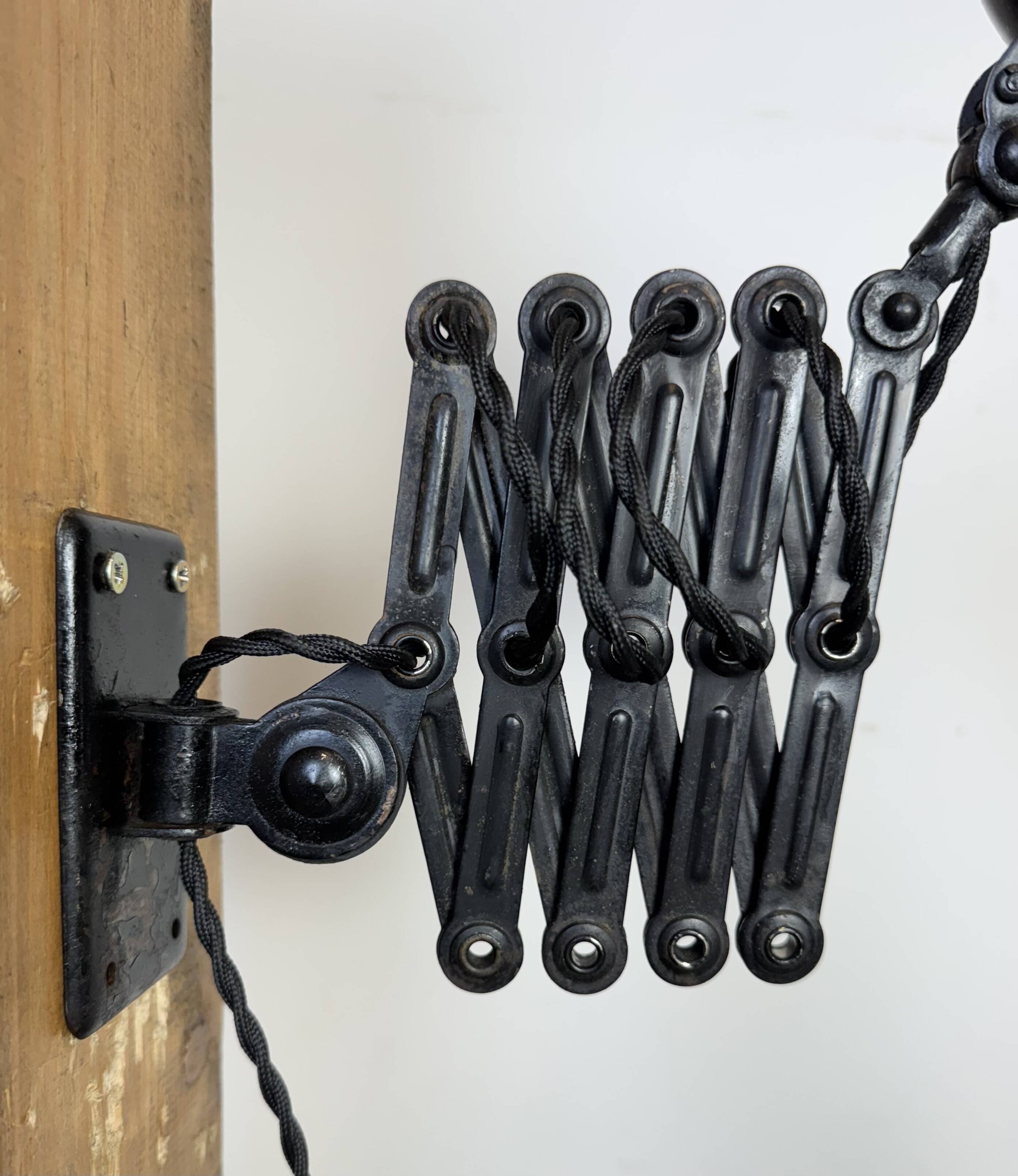 Black Industrial Bauhaus Scissor Wall Lamp from Kaiser Idell, 1930s