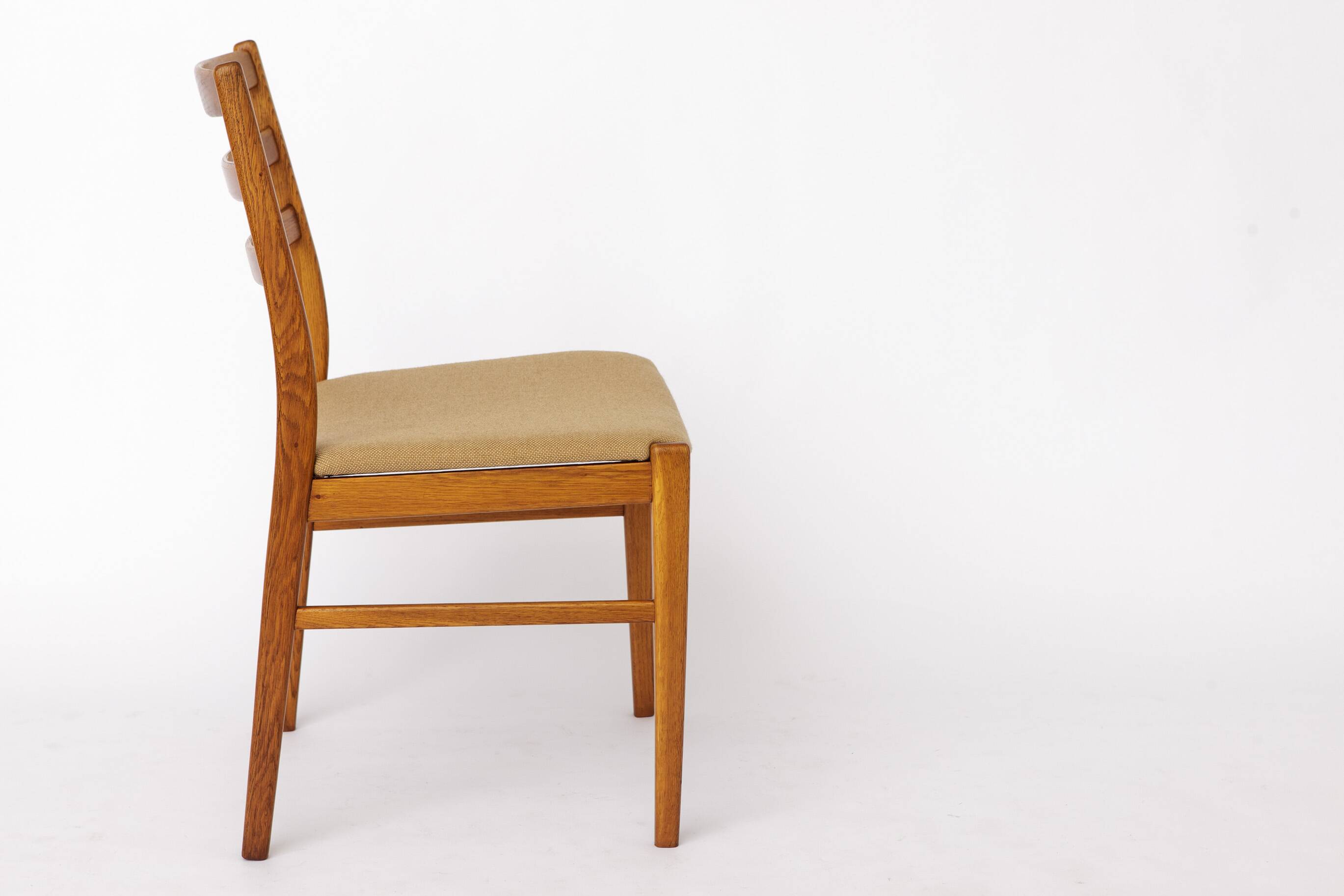 4 Vintage Swedish Oak Chairs | Alb Johansson & Söner | 1960s | One Repaired