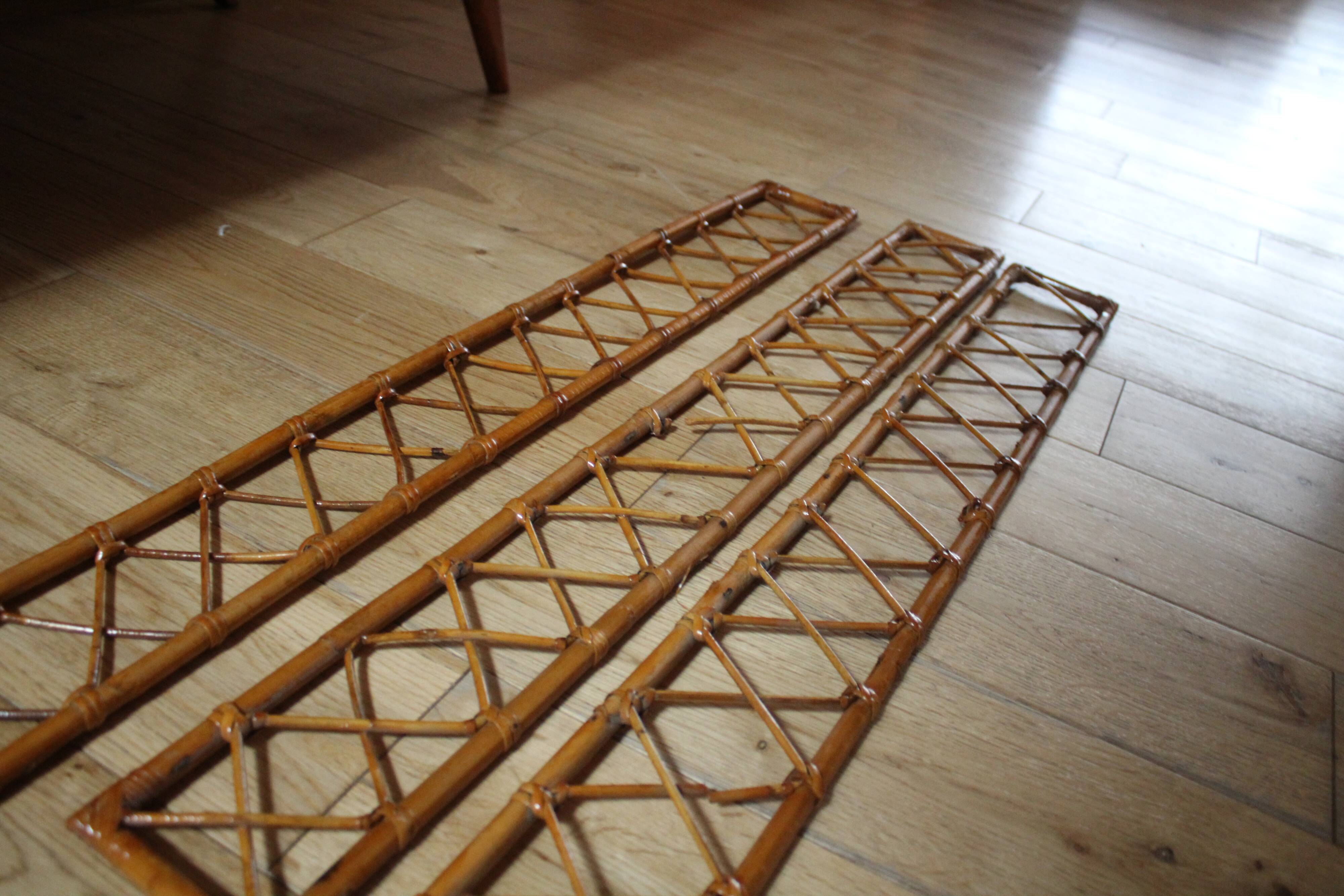 Wood and rattan secretary