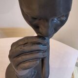 Modern sculpture statue the man with the cigar after Dali