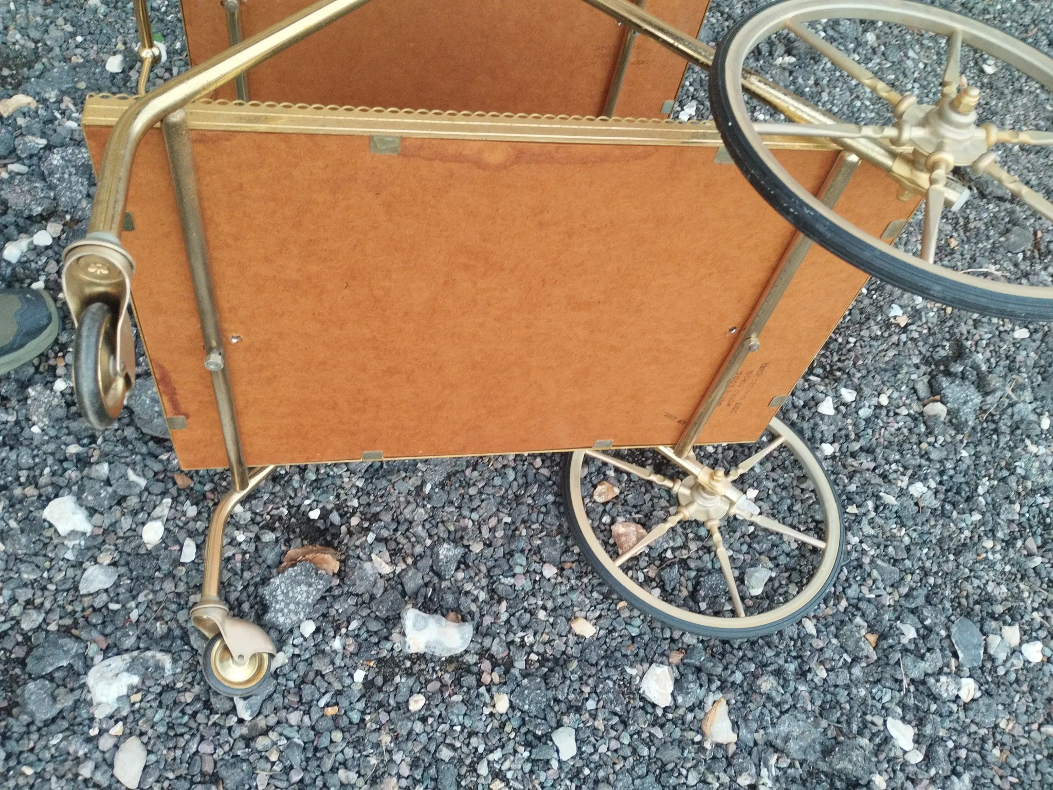 Vintage antique golden metal dessert stand
