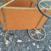 Vintage antique golden metal dessert stand