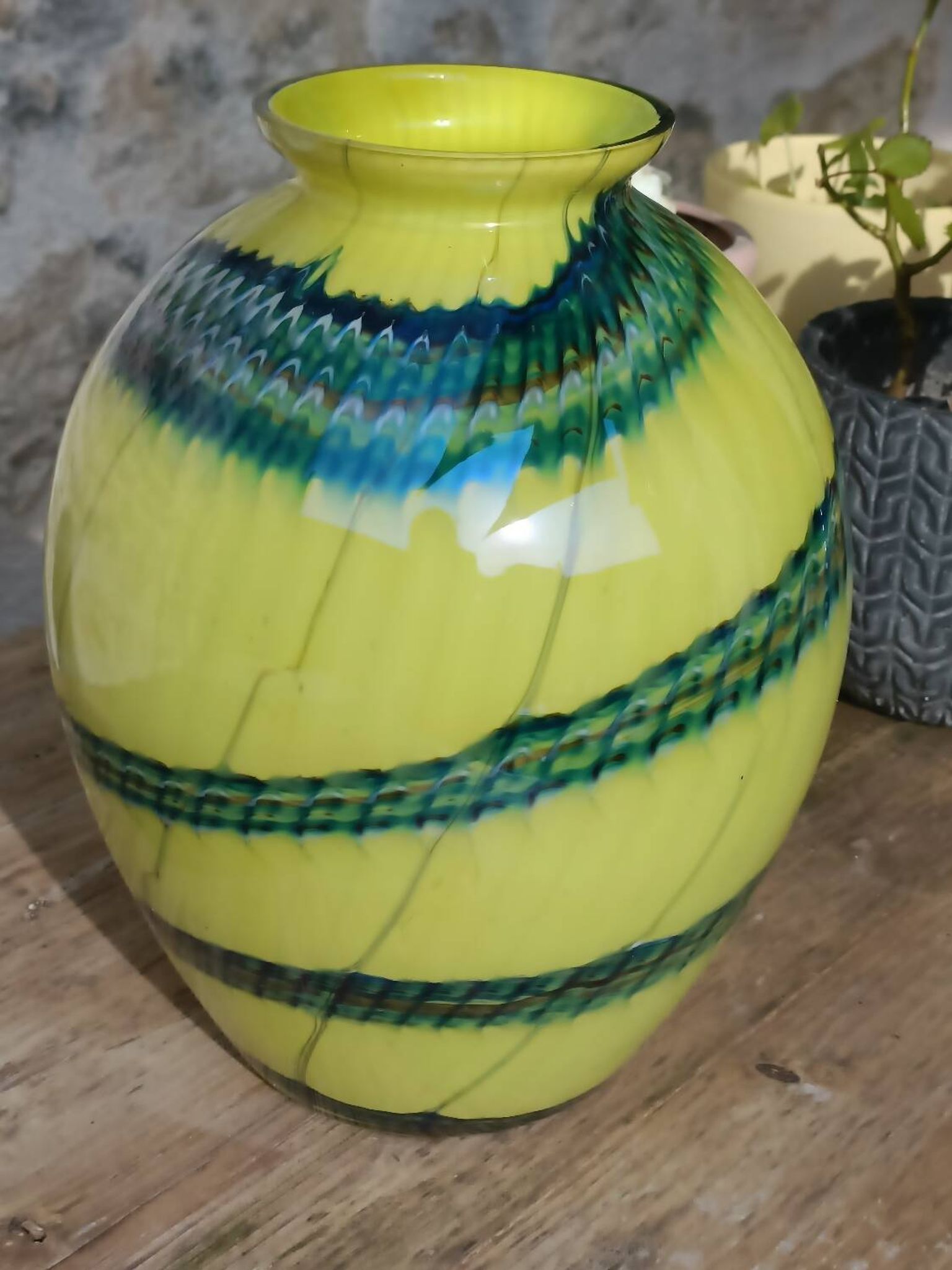 Two-tone blown glass vase from the 70s