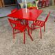 Living room garden terrace old metal tolix red