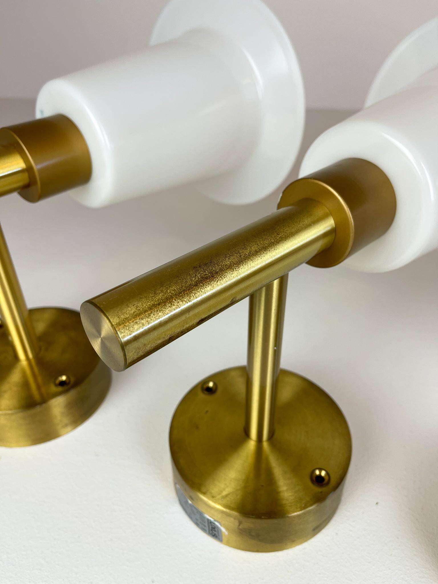 Mid-century brass and acrylic wall lamps Luxus, Sweden, 1960s