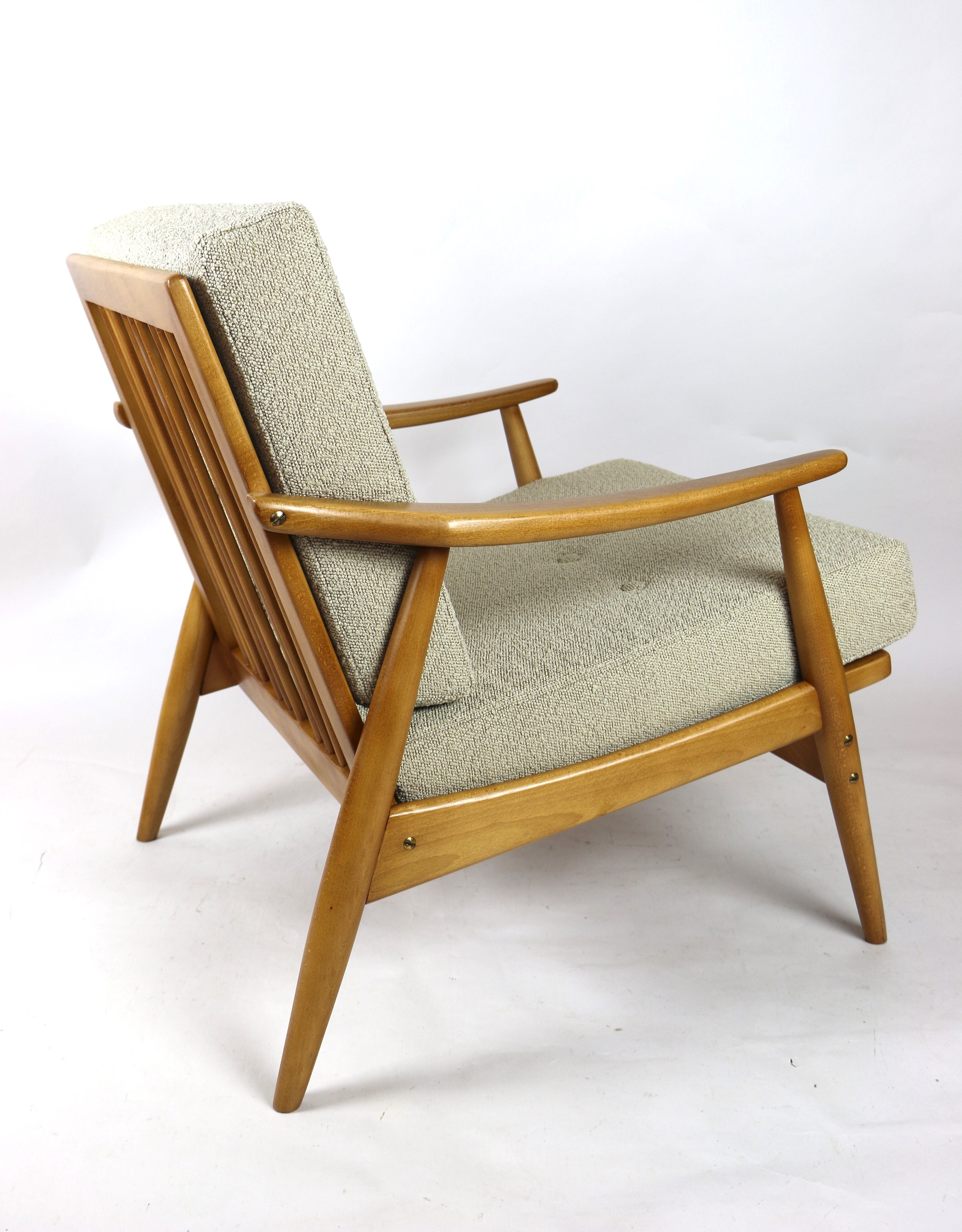 Beige boucle german bund armchair, 1970s