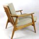 Beige boucle german bund armchair, 1970s
