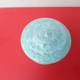 Plafonnier en verre de Clichy bleu moucheté