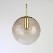 Limburg pendant light with smoked glass ball, Germany, 1970s