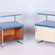Czech Bauhaus Bedside Tables in Chrome and Lacquered Wood, 1930s, Set of 2