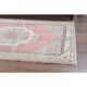 Tapis vintage turc Oushak fait main en laine et coton rose