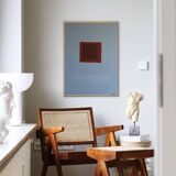 Minimalist canvas painting "Silent blue" 73x54cm