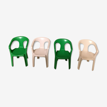 4 chaises fauteuils miniatures Stamp Nurieux France modèle réduit du fauteuil Henri  Massonnet 1970