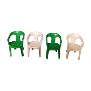 4 chaises fauteuils miniatures