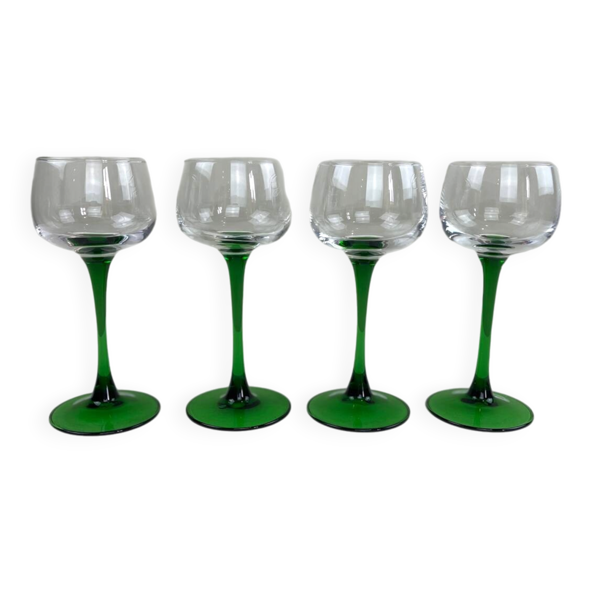 Green stemmed glasses